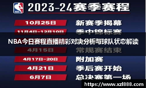 NBA今日赛程直播精彩对决分析与球队状态解读